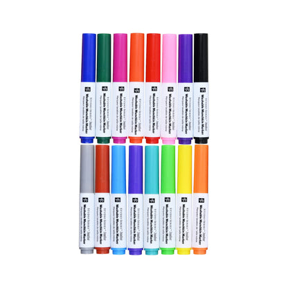 Studio Series 16-Piece Junior Washable Munchkin Markers, featuring 16 vibrant, thick mini markers in a reusable storage box