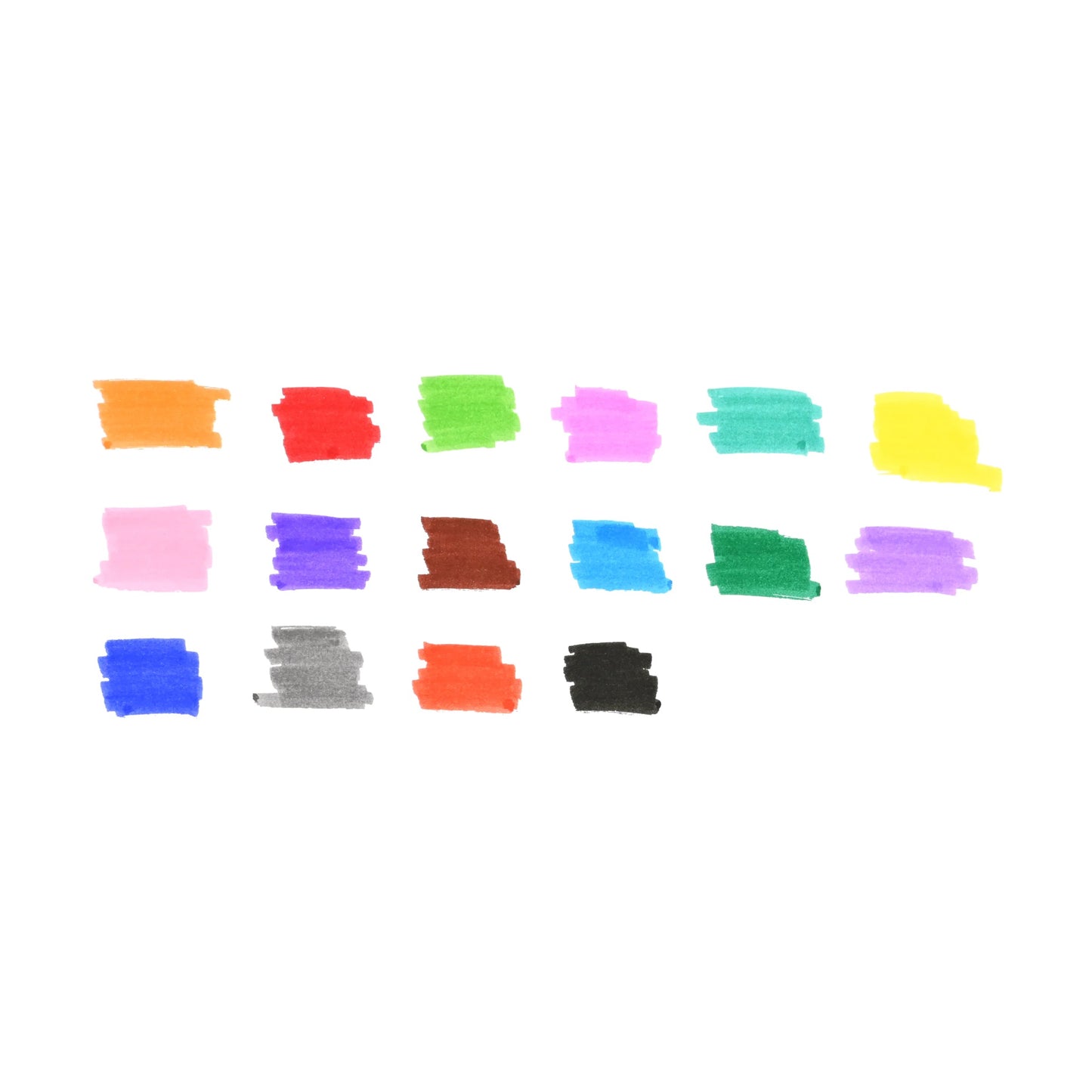 Set of colorful marker strokes on a white background