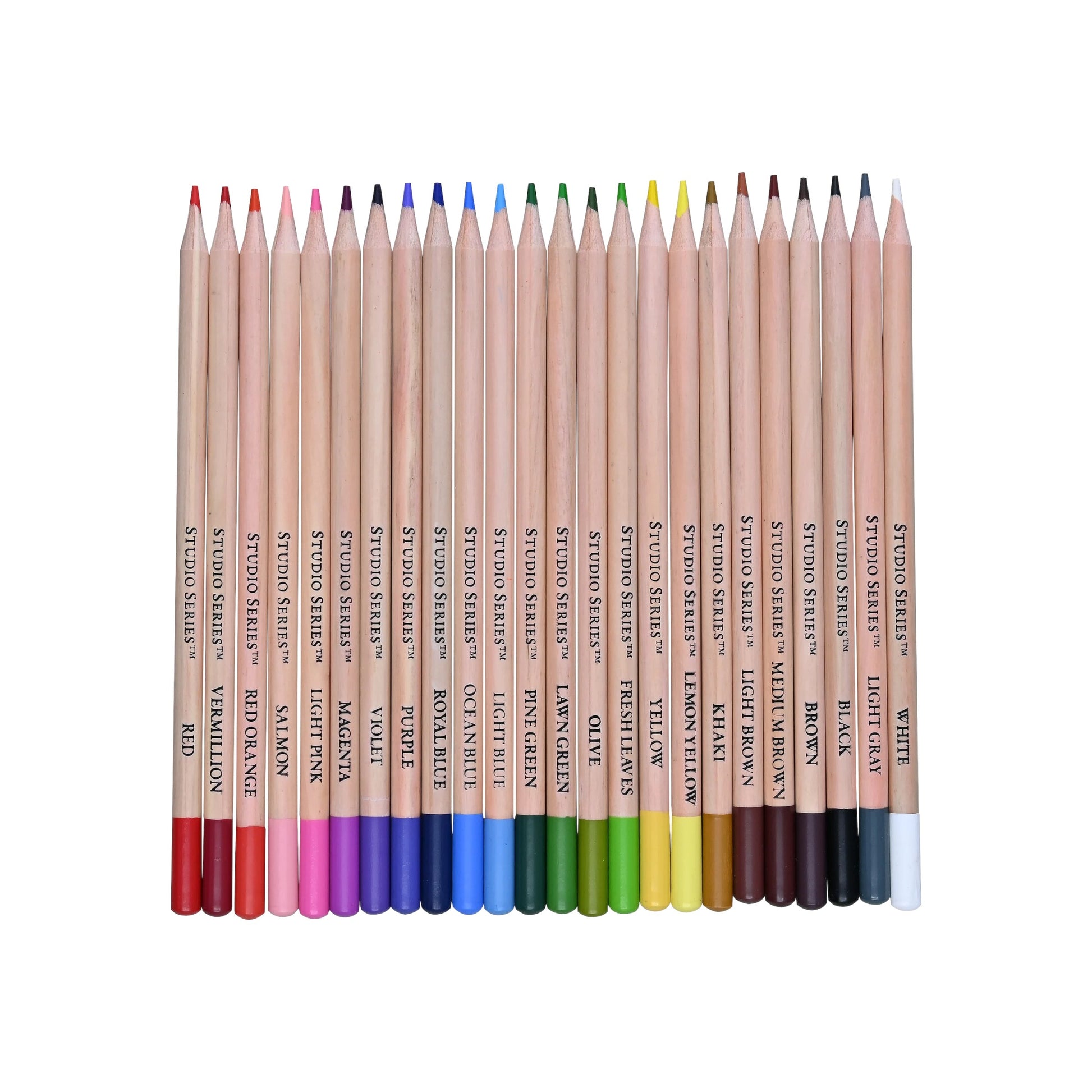 Studio Series 24-Piece Junior Colored Pencils, featuring vibrant soft-core colors in a sturdy cylindrical storage tube with a built-in sharpener