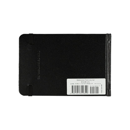 Studio Series 40-Sheet Watercolor Field Journal, a compact black hardcover sketchbook with an elastic band closure