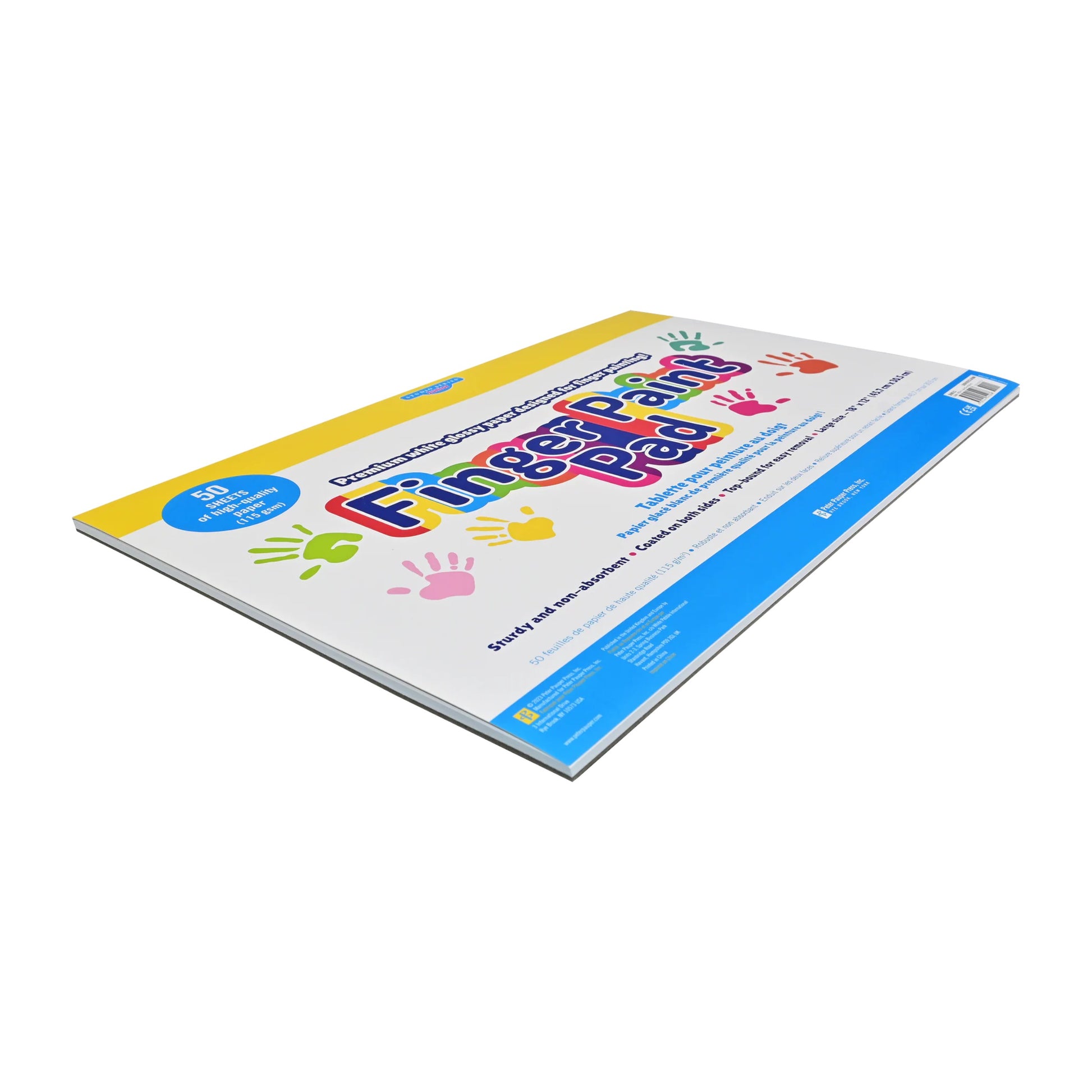 Studio Series 50-Sheet Junior Finger Paint Pad, featuring large, glossy, non-absorbent pages specifically designed for children's finger painting