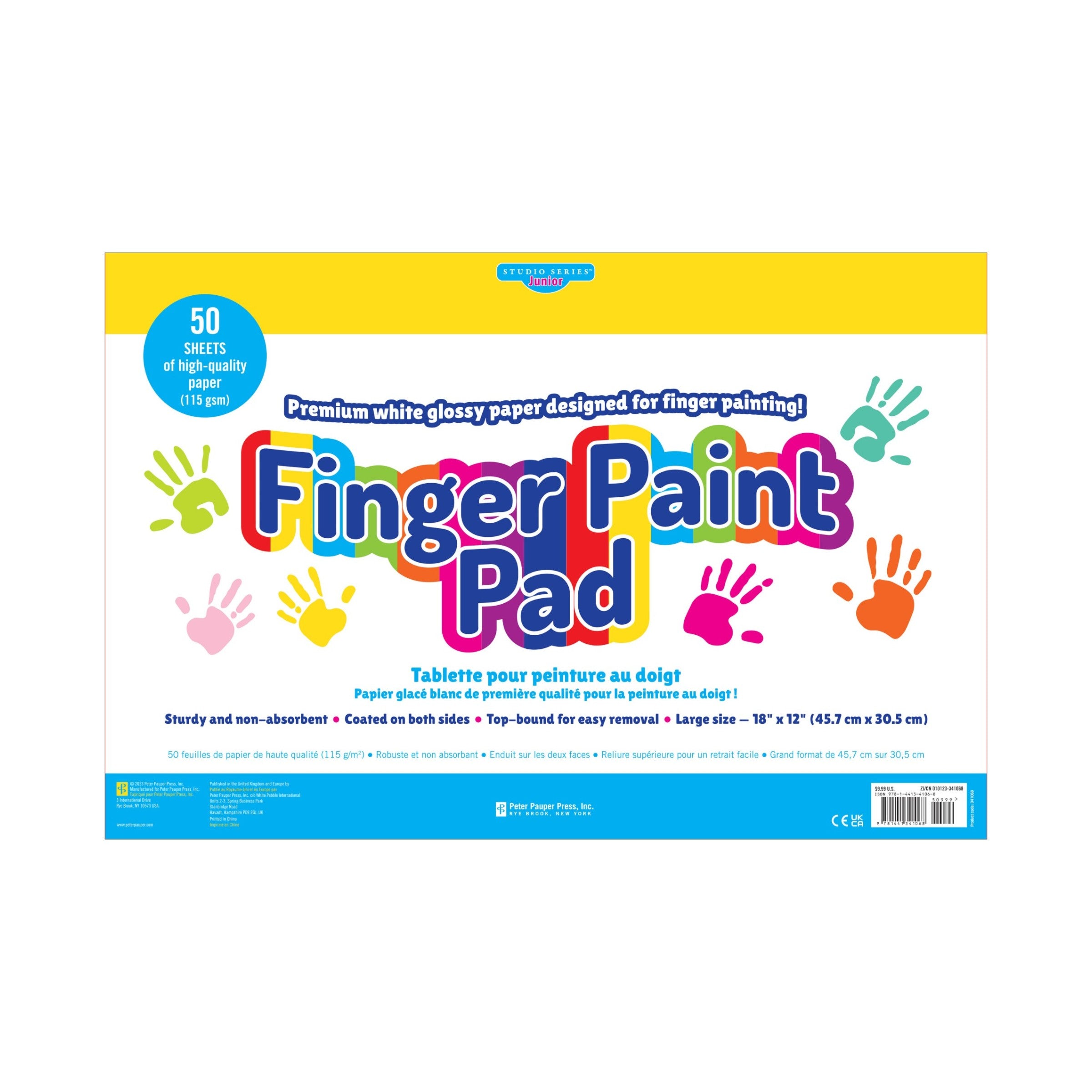 Finger Tips Jr Studio Series 50-Sheet Junior Finger Paint Pad | ReChild