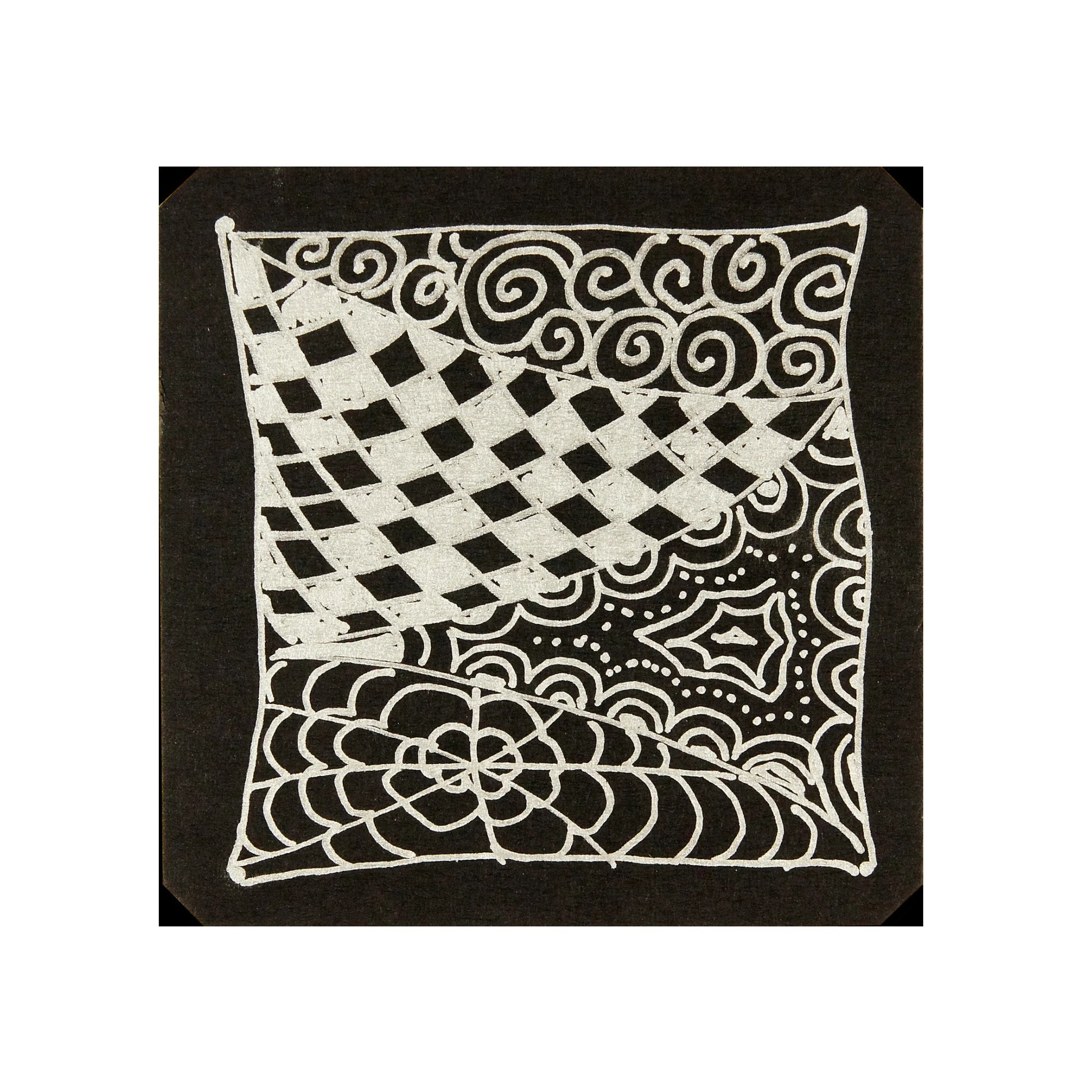 Studio Series Black Artist's Tile Set packaging showing 75 acid-free black card stock tiles for drawing and crafting.