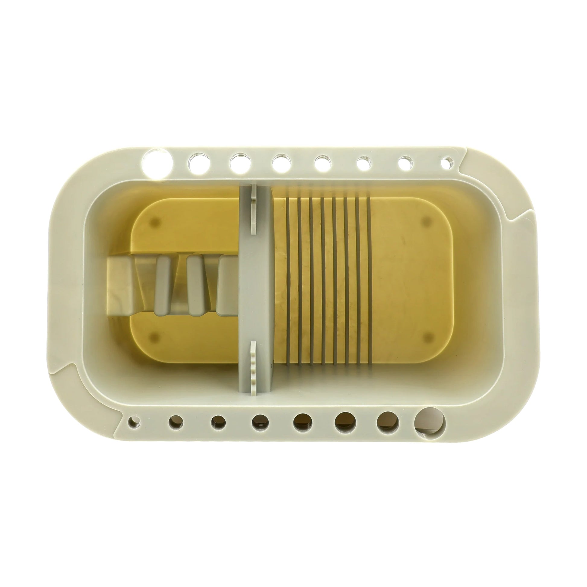 Studio Series Artist's Paintbrush Organizer, featuring a wash basin, 16 drying holes, and a grid palette lid for mixing paints