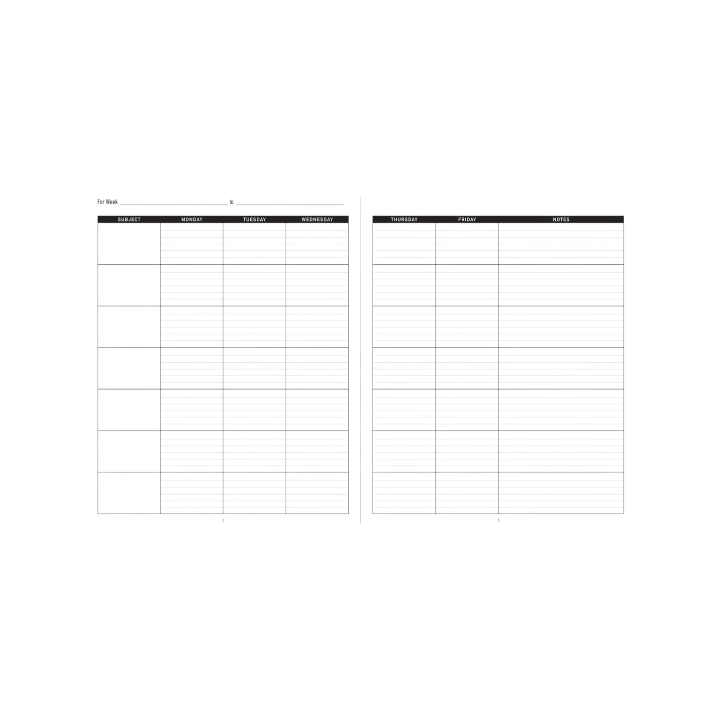 Black wire-bound Teacher's Planner featuring a flexicover and 168 pages for lessons, attendance, and grades.