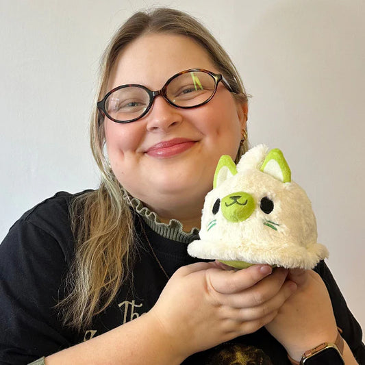 Squishable Alter Egos Series 18 Ghost Kitty 4.5-Inch Plush, a cream-colored cat soft toy with neon green accents