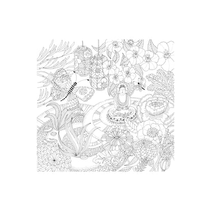 Zen Garden Artist's Coloring Book featuring a colorful cover design with butterflies, flowers, and a serene garden setting.