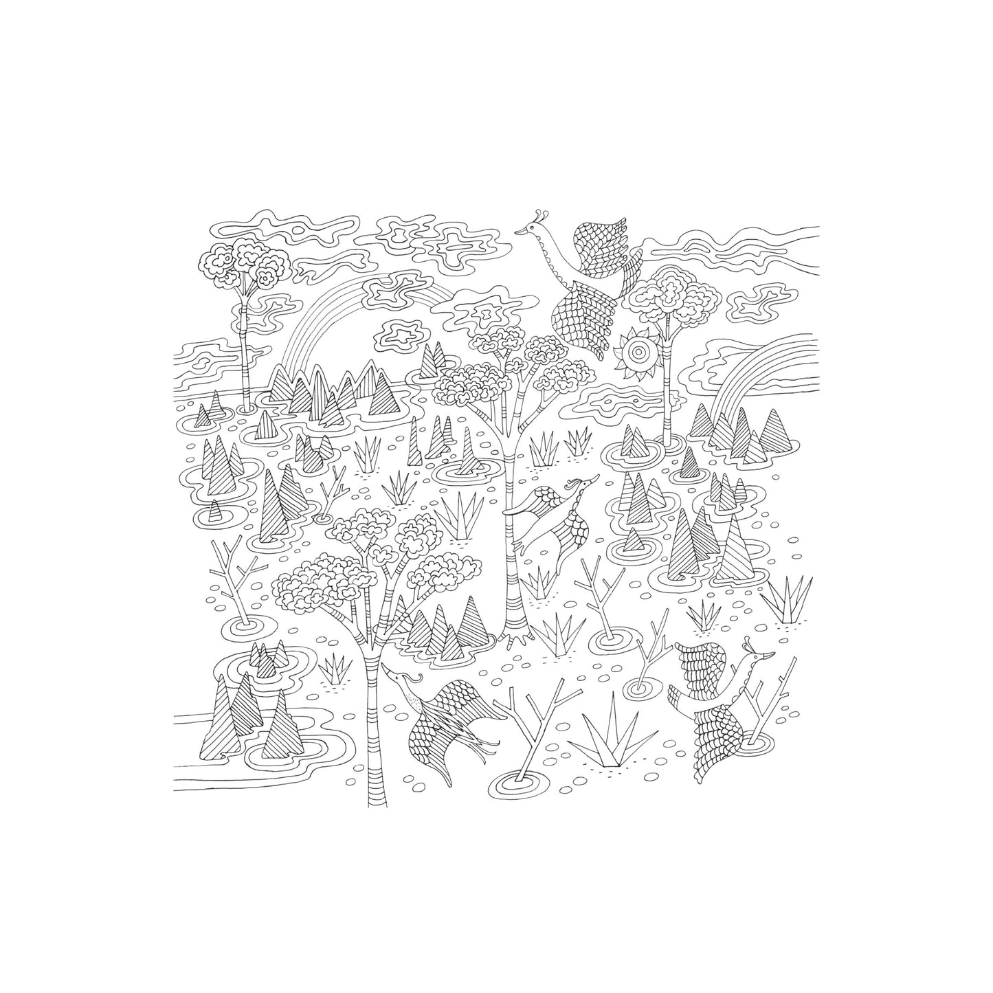 Zen Garden Artist's Coloring Book featuring a colorful cover design with butterflies, flowers, and a serene garden setting.