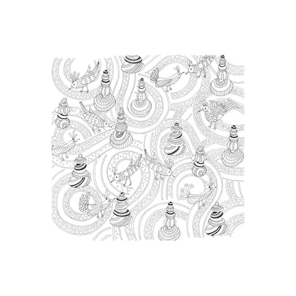 Zen Garden Artist's Coloring Book featuring a colorful cover design with butterflies, flowers, and a serene garden setting.