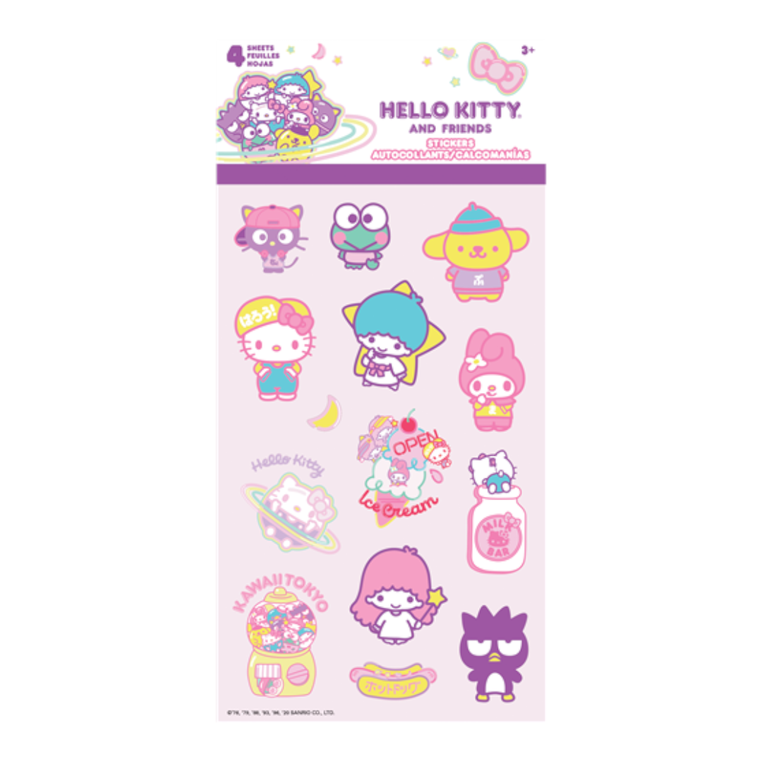 Sandylion Sanrio Hello Kitty and Friends Sparkly Stickers Pack, 4 sheets  NEW